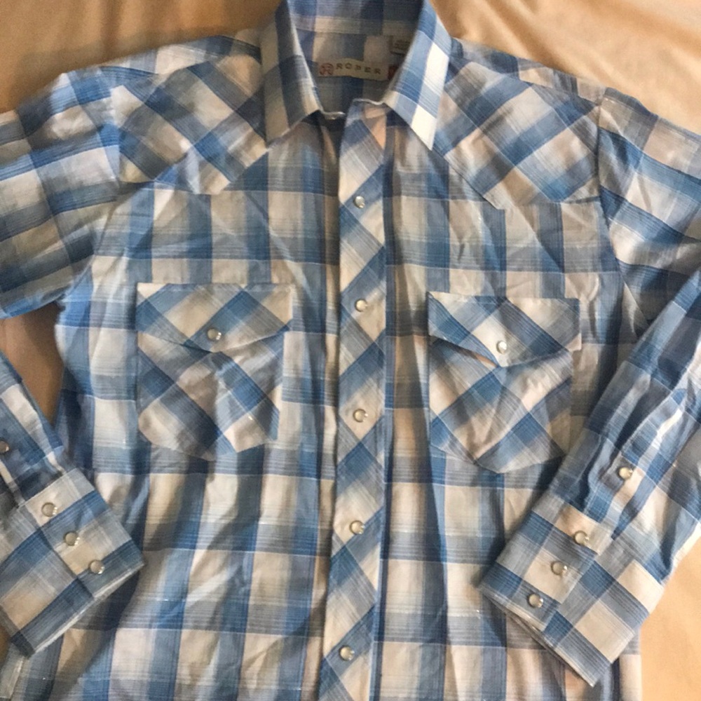 Roper long sleeve button up plaid dress shirt